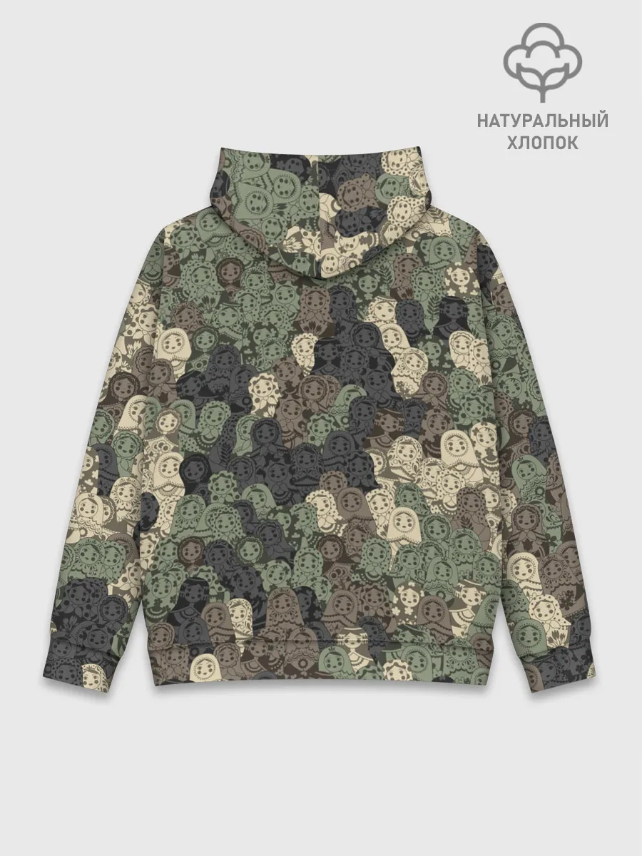 Худи мужской база хлопок / Камуфляж из матрёшек