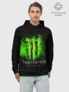 Худи мужской база хлопок / MONSTER ENERGY NEON | НЕОН