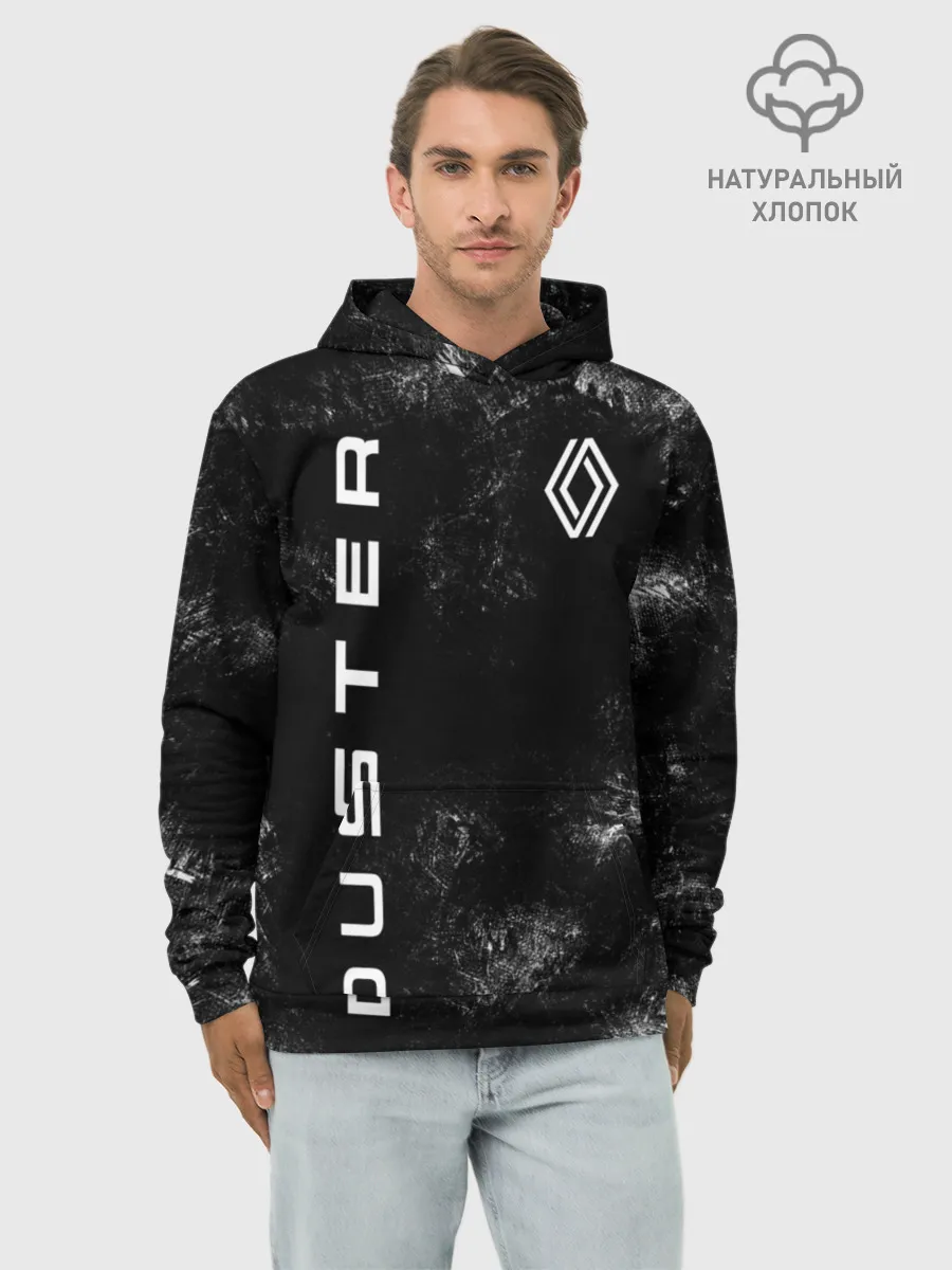 Худи мужской база хлопок / Renault Duster | черный уголь