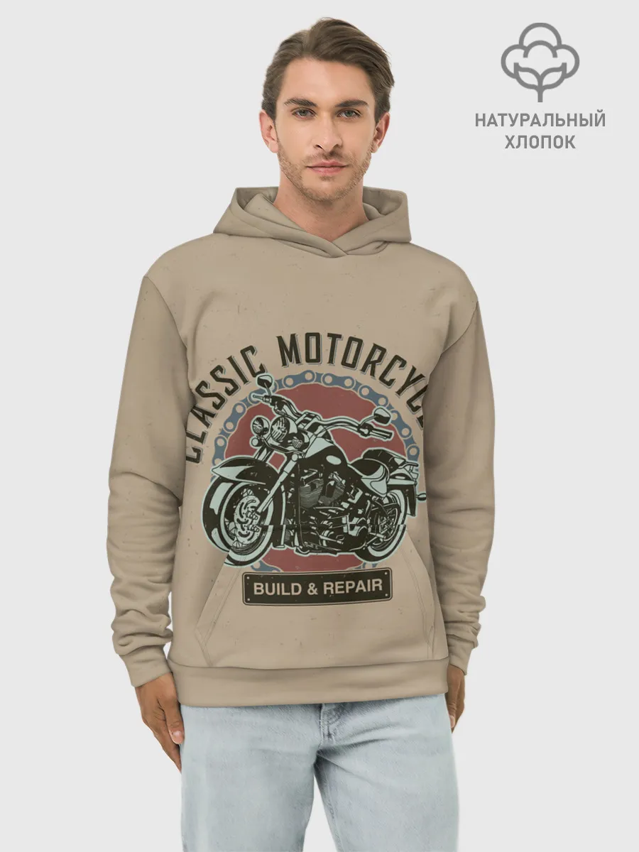 Худи мужской база хлопок / Классические мотоцклы