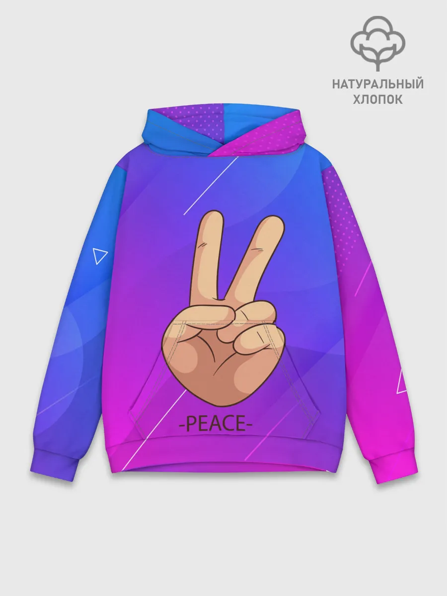 Худи мужской база хлопок / ВСЕМ МИР | PEACE