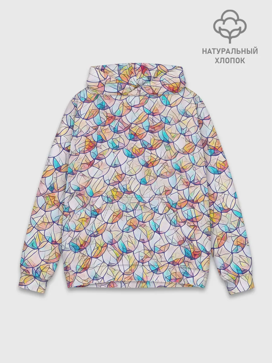 Худи мужской база хлопок / Разноцветная чешуя