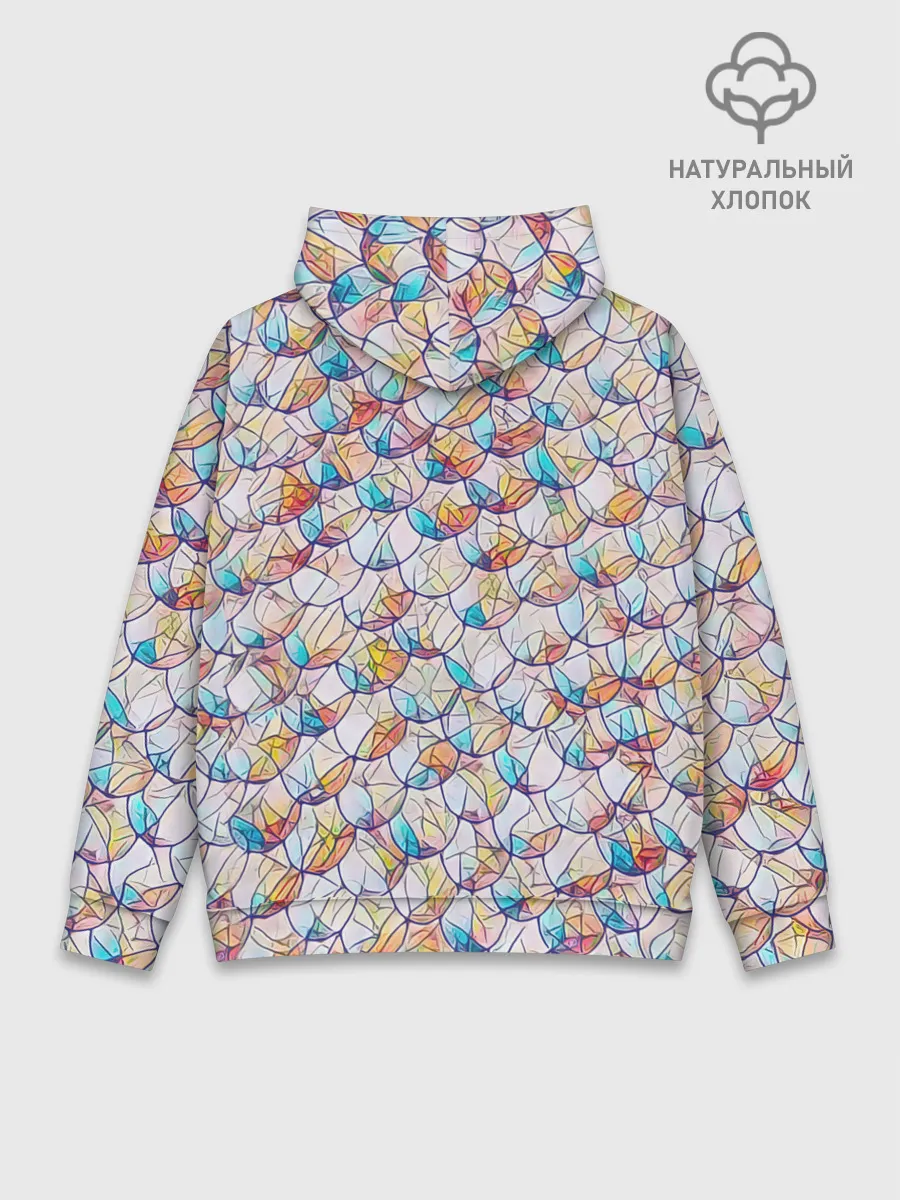 Худи мужской база хлопок / Разноцветная чешуя
