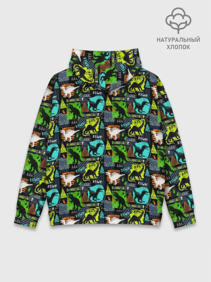 Худи мужской база хлопок / Dinosaurs