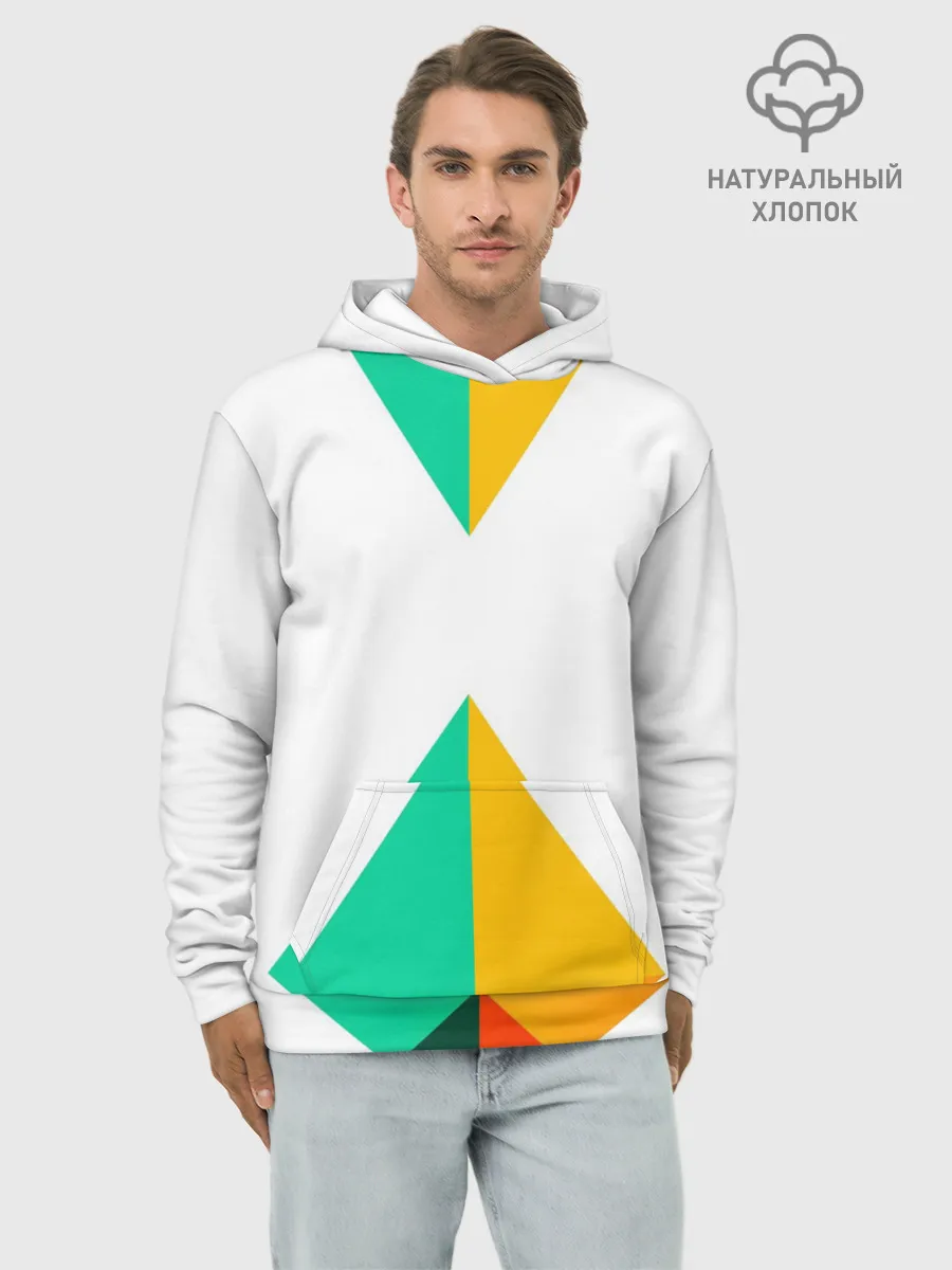 Худи мужской база хлопок / Треугольники