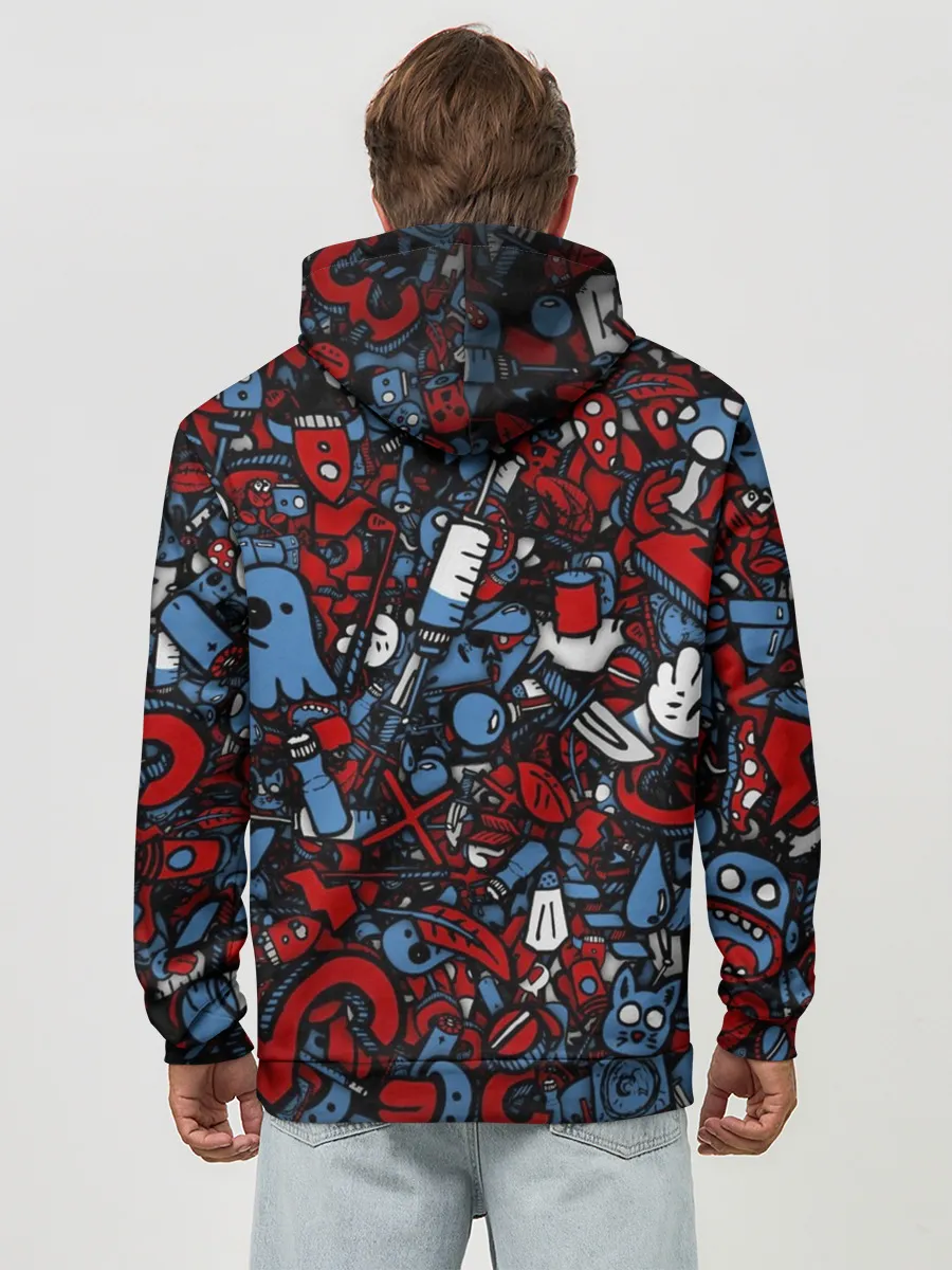 Худи мужской база хлопок / RedBlue stikers