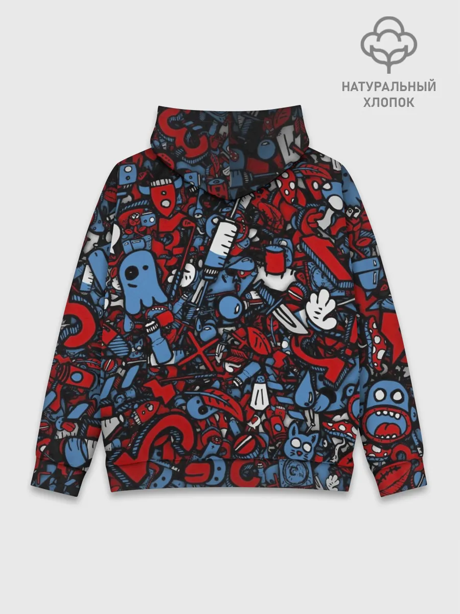 Худи мужской база хлопок / RedBlue stikers