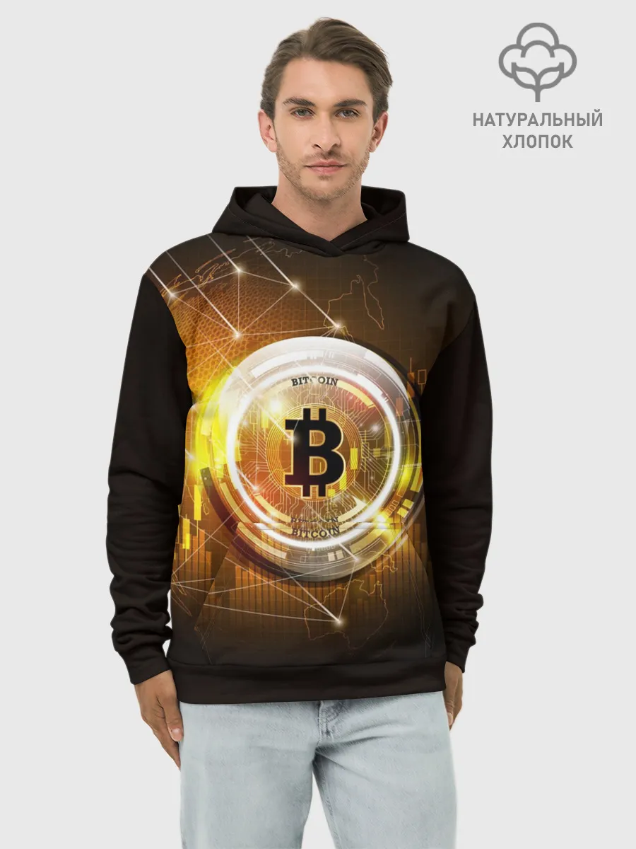 Худи мужской база хлопок / КРИПТОВАЛЮТА БИТКОИН