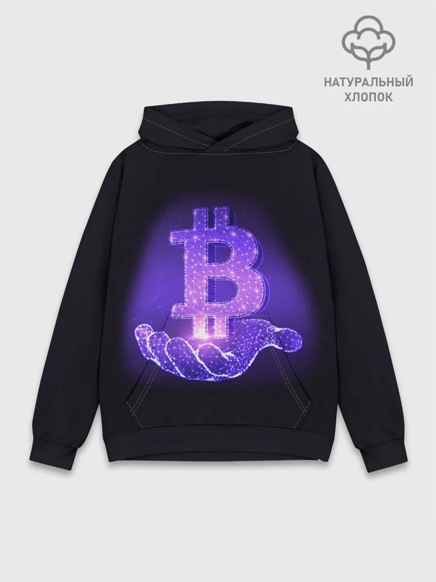 Худи мужской база хлопок / BITCOIN IN HAND | БИТКОИН