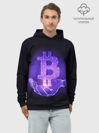 Худи мужской база хлопок / BITCOIN IN HAND | БИТКОИН
