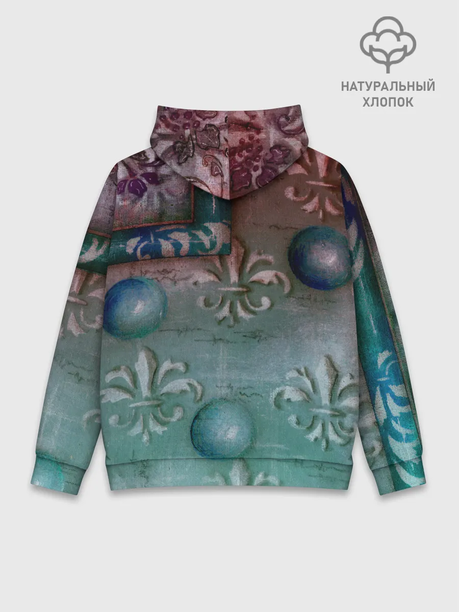 Худи мужской база хлопок / Объемная абстракция - Флер-де-лис