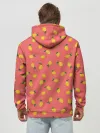 Худи мужской база хлопок / Лимоны на кораловом