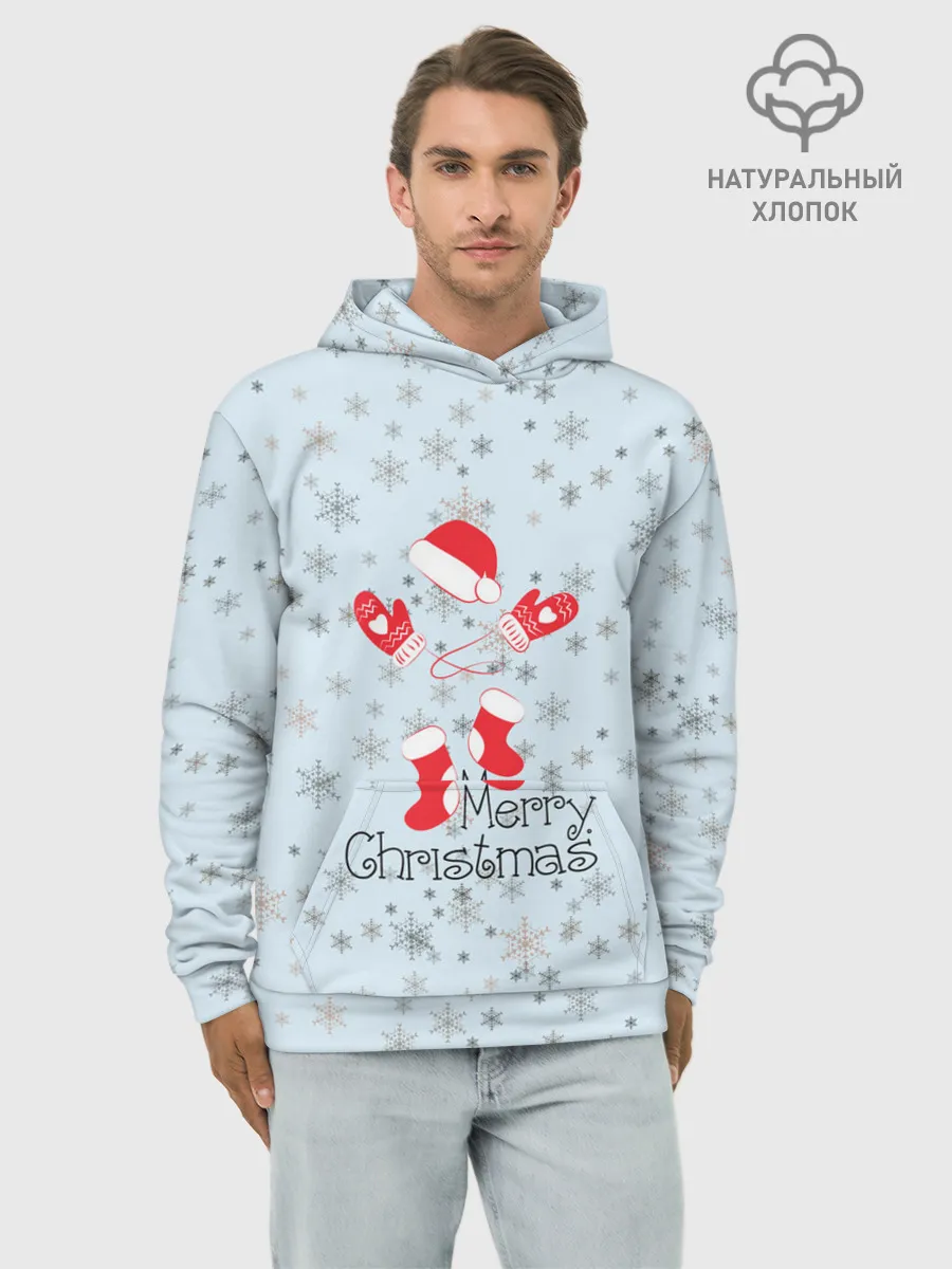 Худи мужской база хлопок / Рождественская метель