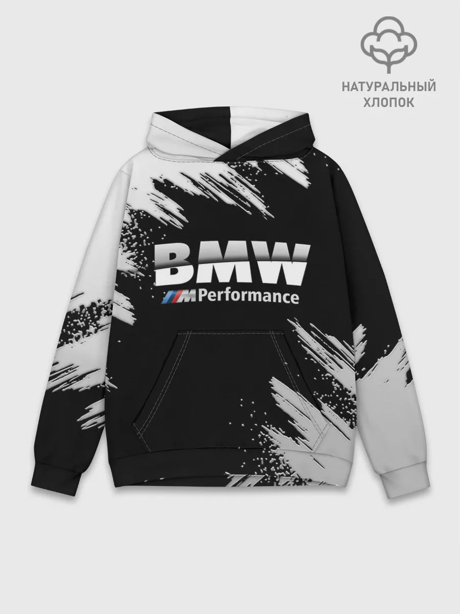 Худи мужской база хлопок / БМВ РАЗРЕЗАННОЕ ЛОГО