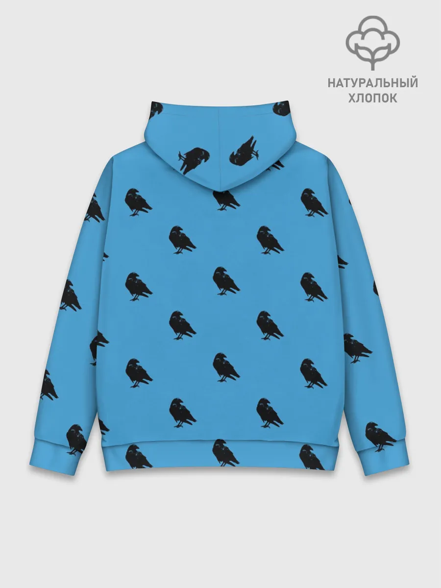 Худи мужской база хлопок / Вороны паттерн