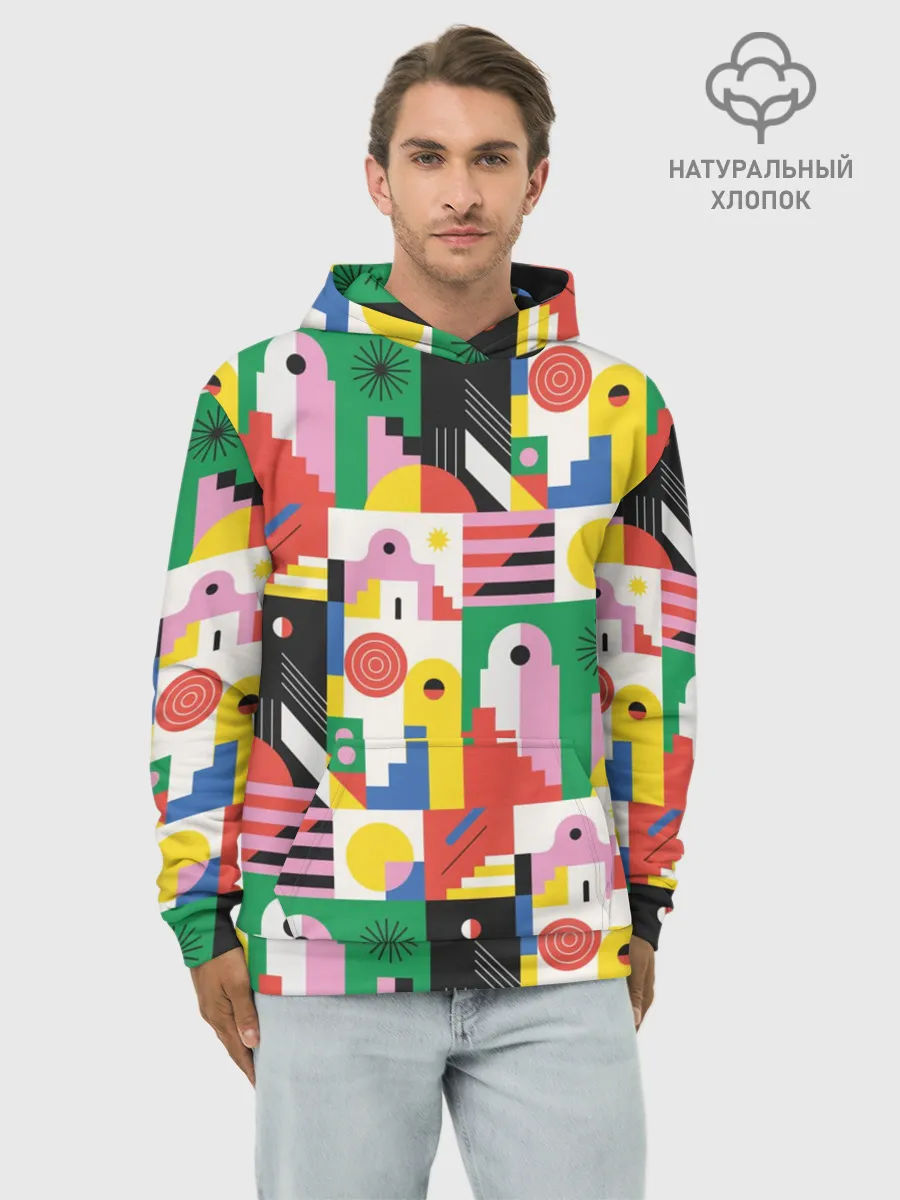 Худи мужской база хлопок / Геометрия города