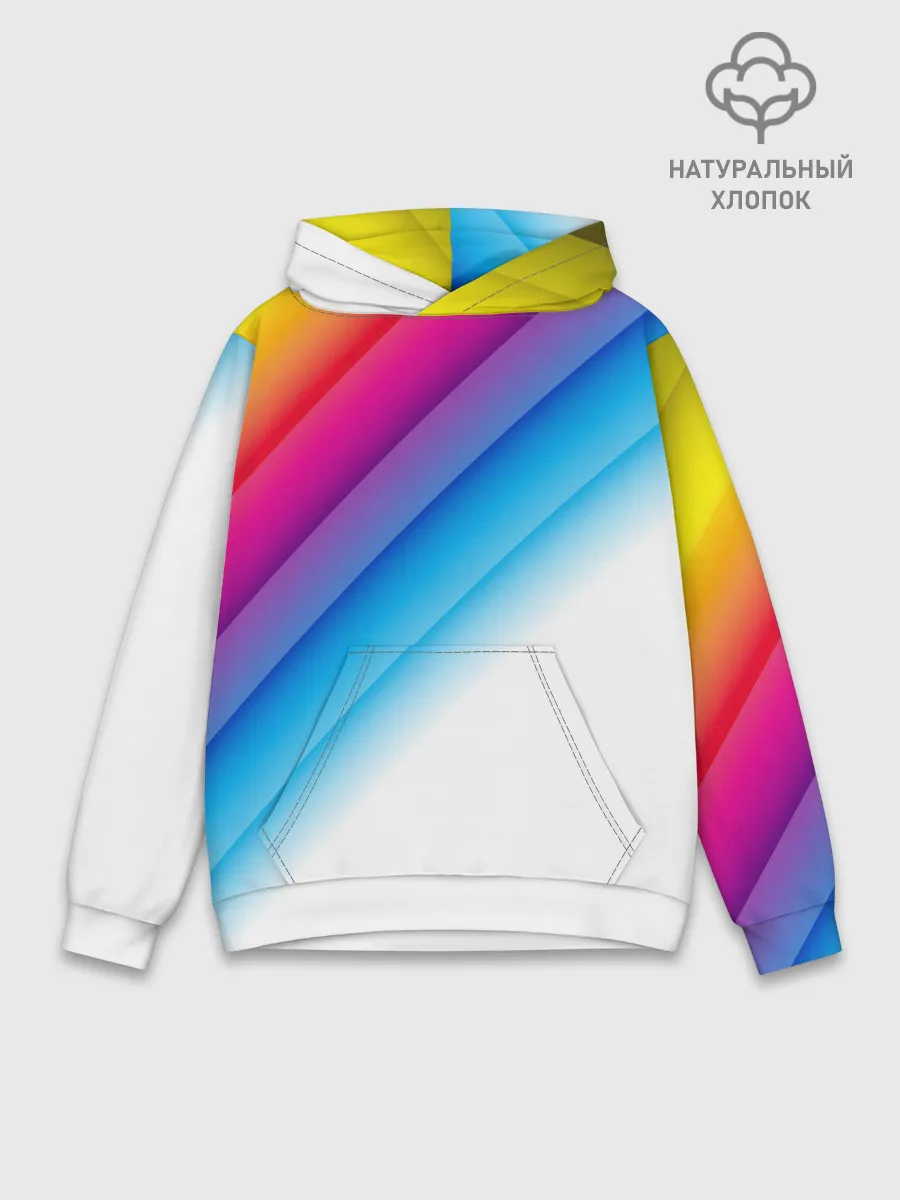 Худи мужской база хлопок / РАДУЖНЫЕ ПОЛОСЫ | RAINBOW