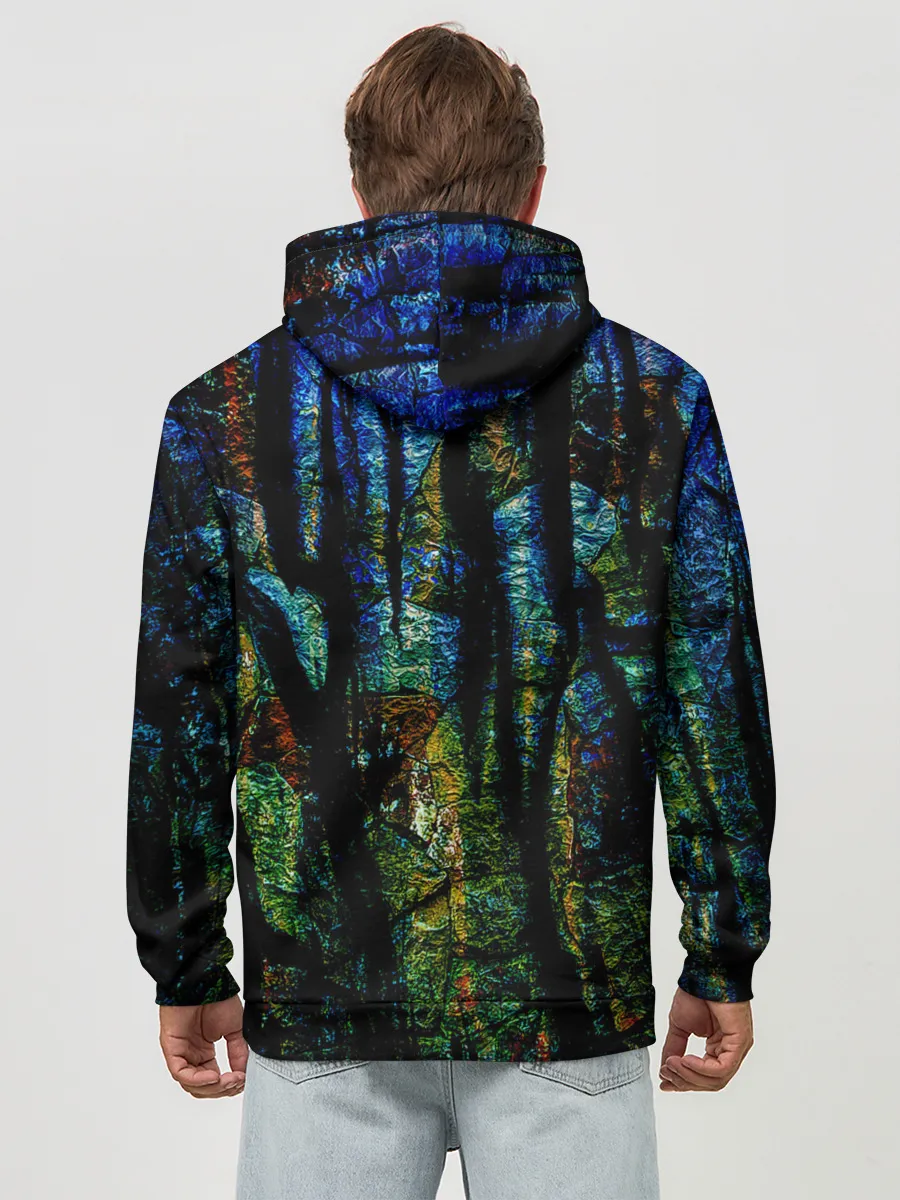 Худи мужской база хлопок / Разноцветная гора