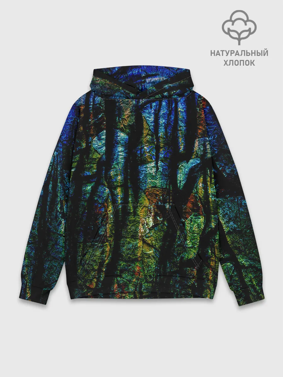 Худи мужской база хлопок / Разноцветная гора