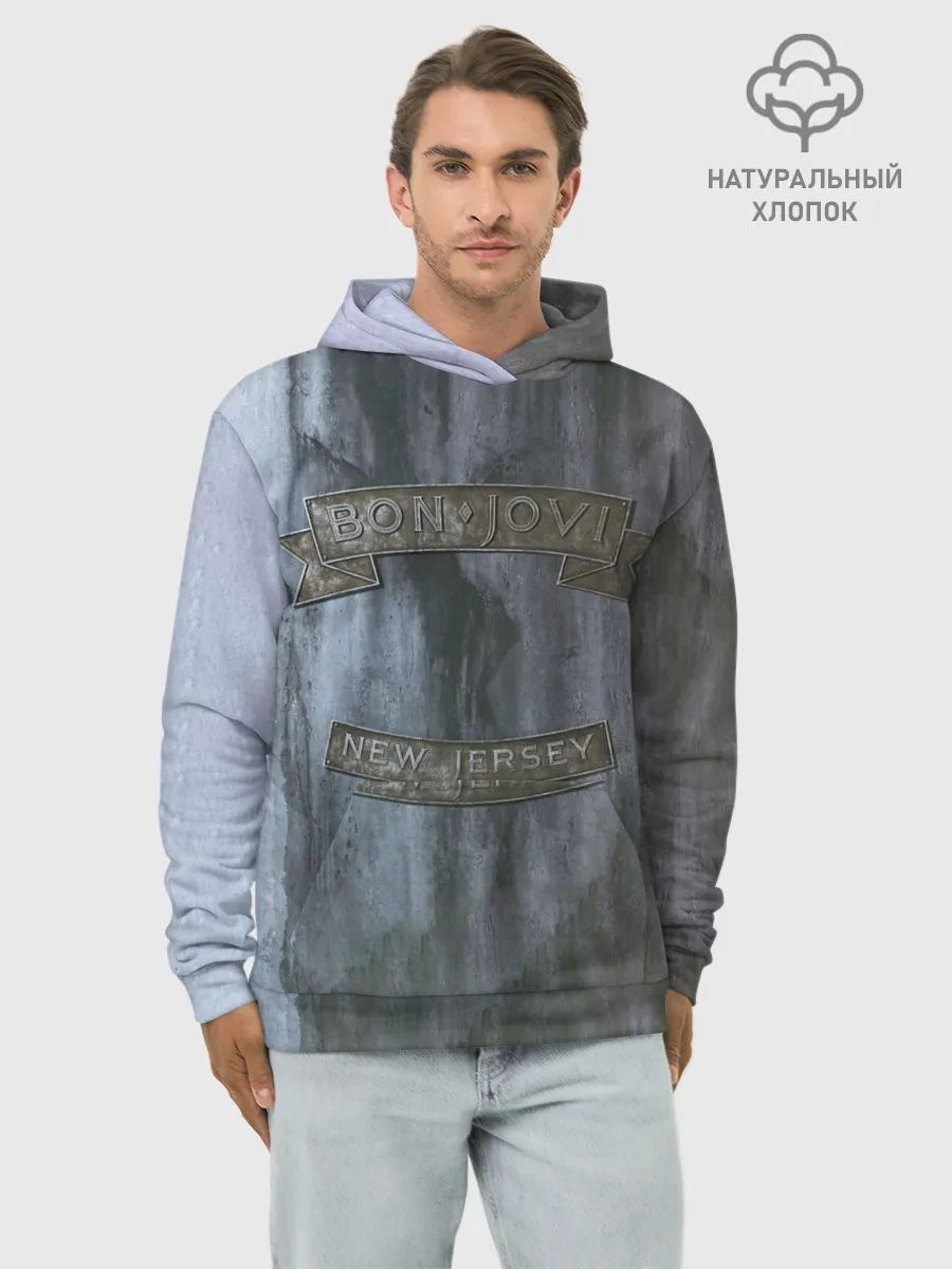 Худи мужской база хлопок / New Jersey - Bon Jovi