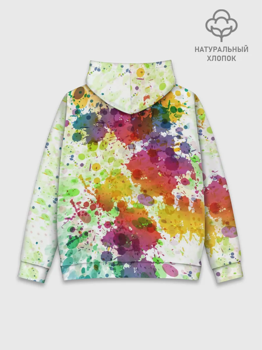 Худи мужской база хлопок / Красно-жёлтые пятна