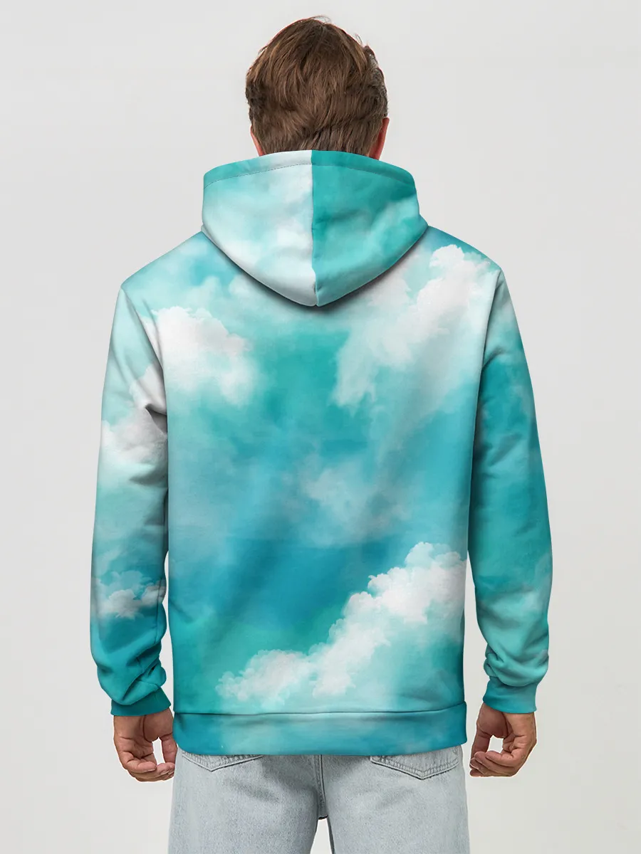 Худи мужской база хлопок / Голубое Небо | Blue Sky