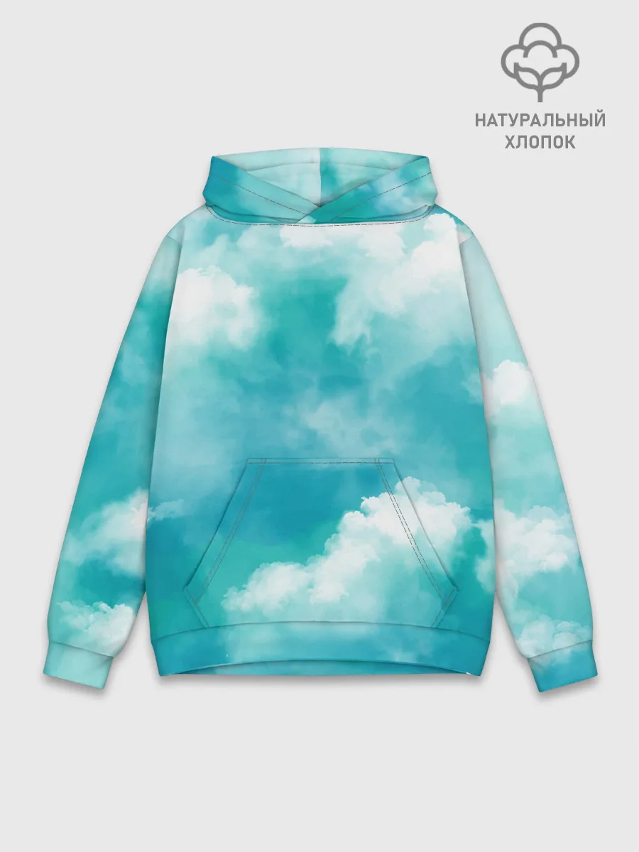Худи мужской база хлопок / Голубое Небо | Blue Sky