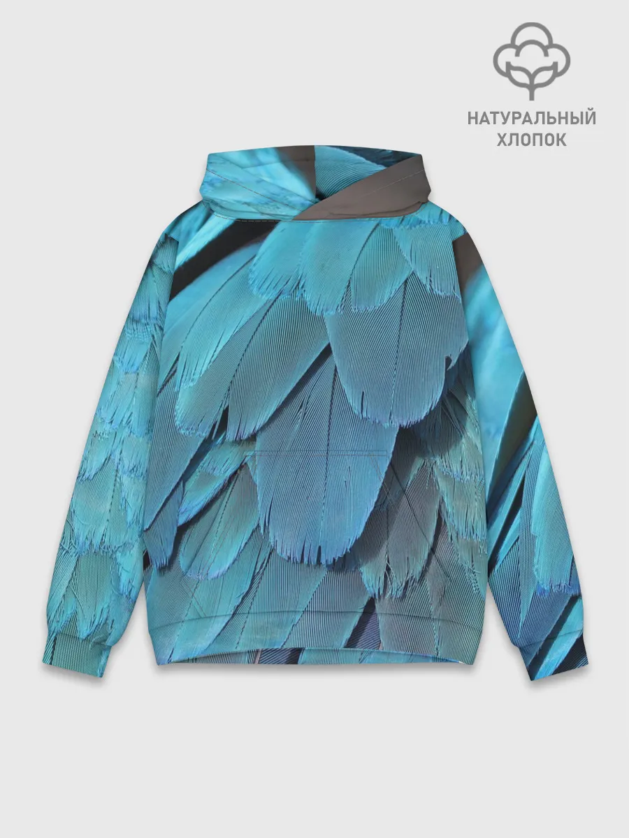 Худи мужской база хлопок / Перья попугая