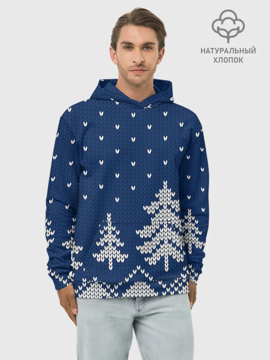 Худи мужской база хлопок / Зимняя ночь