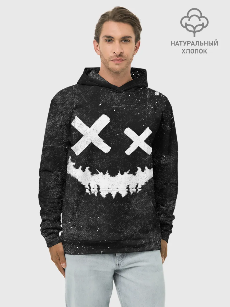 Худи мужской база хлопок / BW Emoji