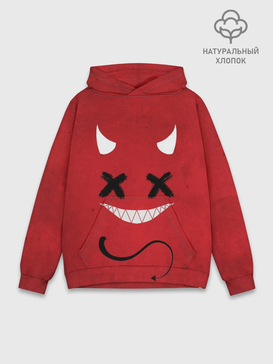 Худи мужской база хлопок / Red Evil Smile