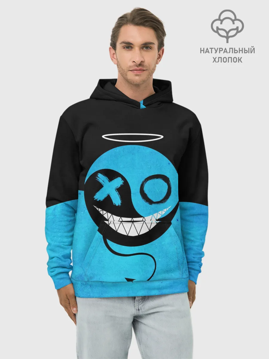 Худи мужской база хлопок / Smail Blue