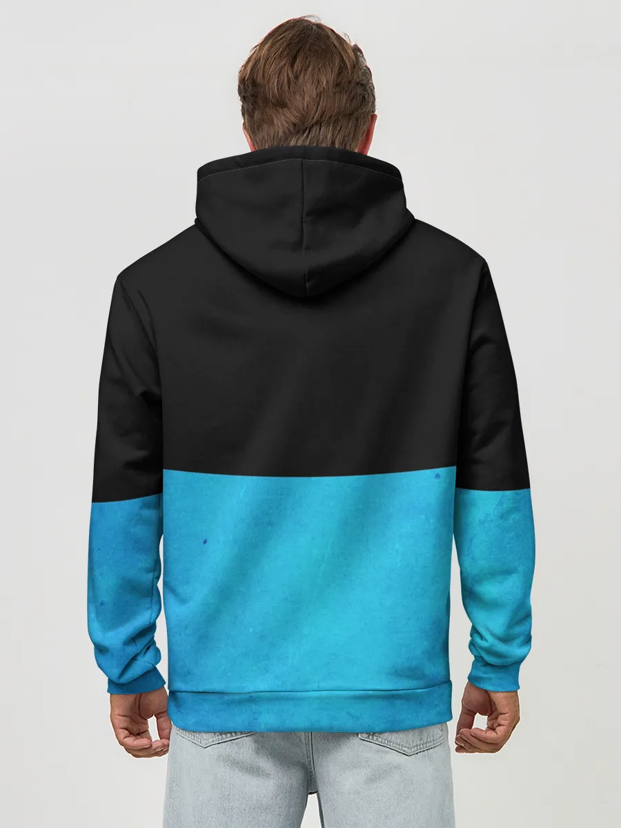 Худи мужской база хлопок / Smail Blue