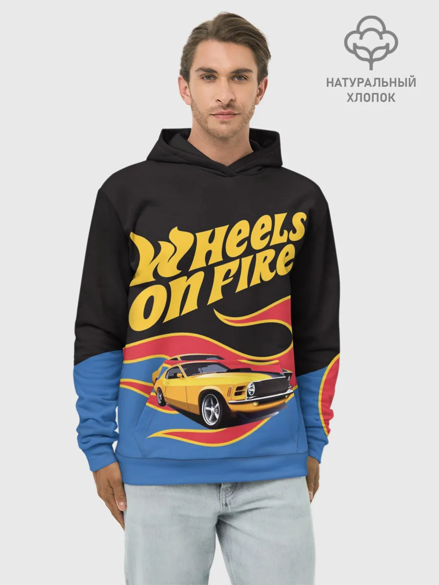 Худи мужской база хлопок / Hot Wheels. Хот Вилс