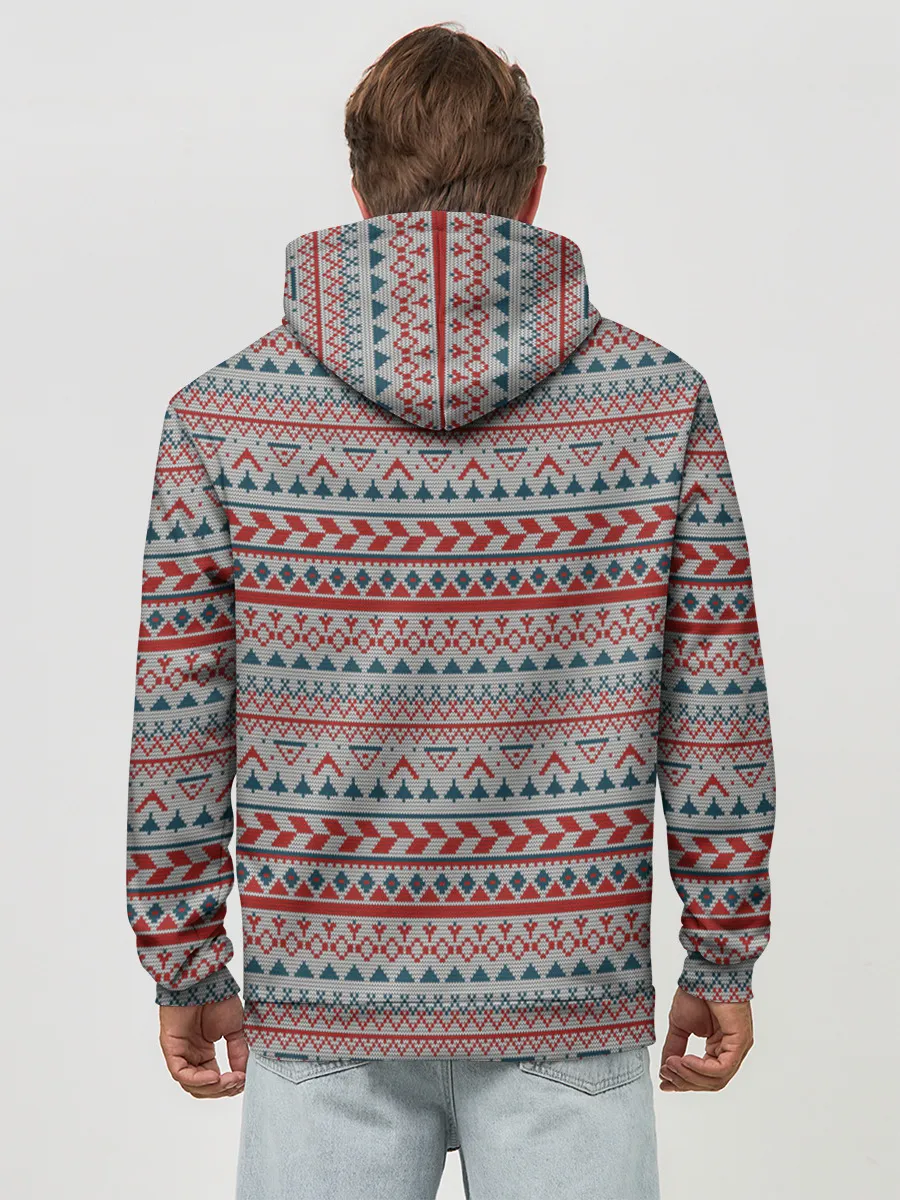 Худи мужской база хлопок / Скандинавский орнамент