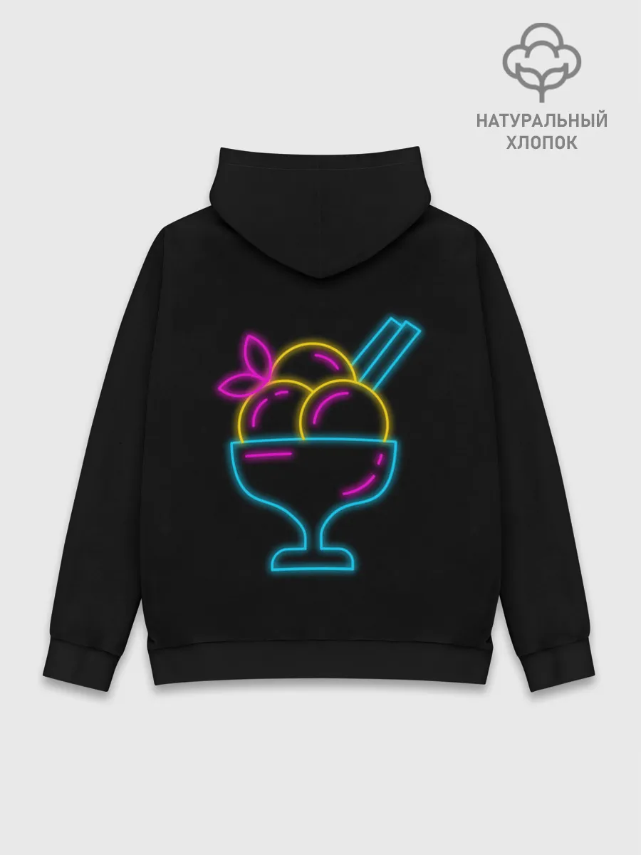 Худи мужской база хлопок / Неоновый коктейль