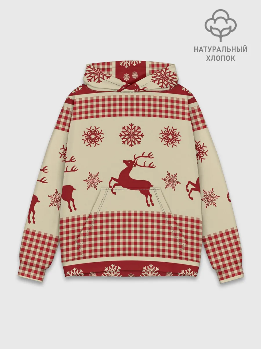 Худи мужской база хлопок / Олени