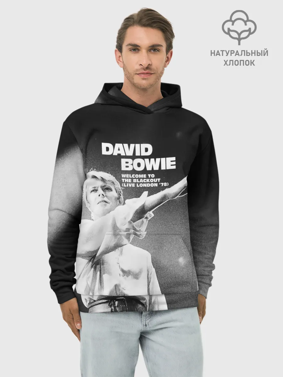 Худи мужской база хлопок / Welcome to the Blackout - David Bowie