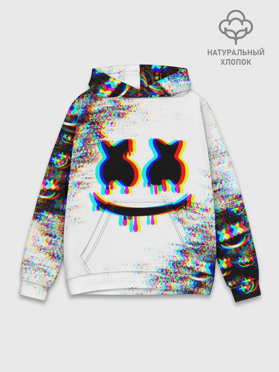Худи мужской база хлопок / MARSHMELLOW GLITCH