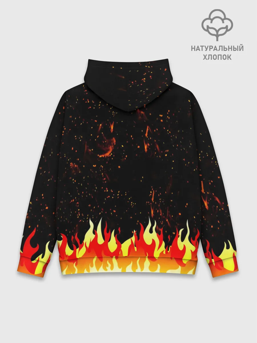 Худи мужской база хлопок / Пылающий Череп