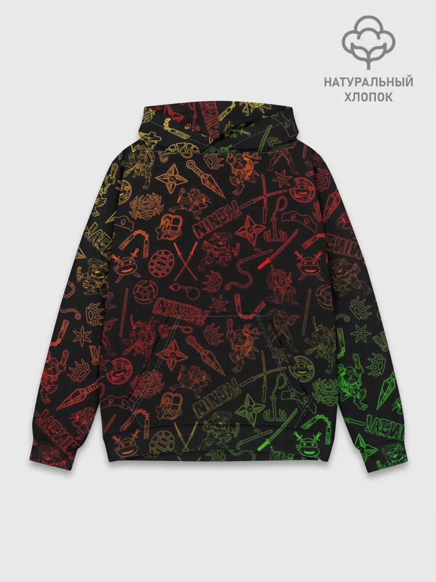 Худи мужской база хлопок / Ниндзя Черепашки | Иконки