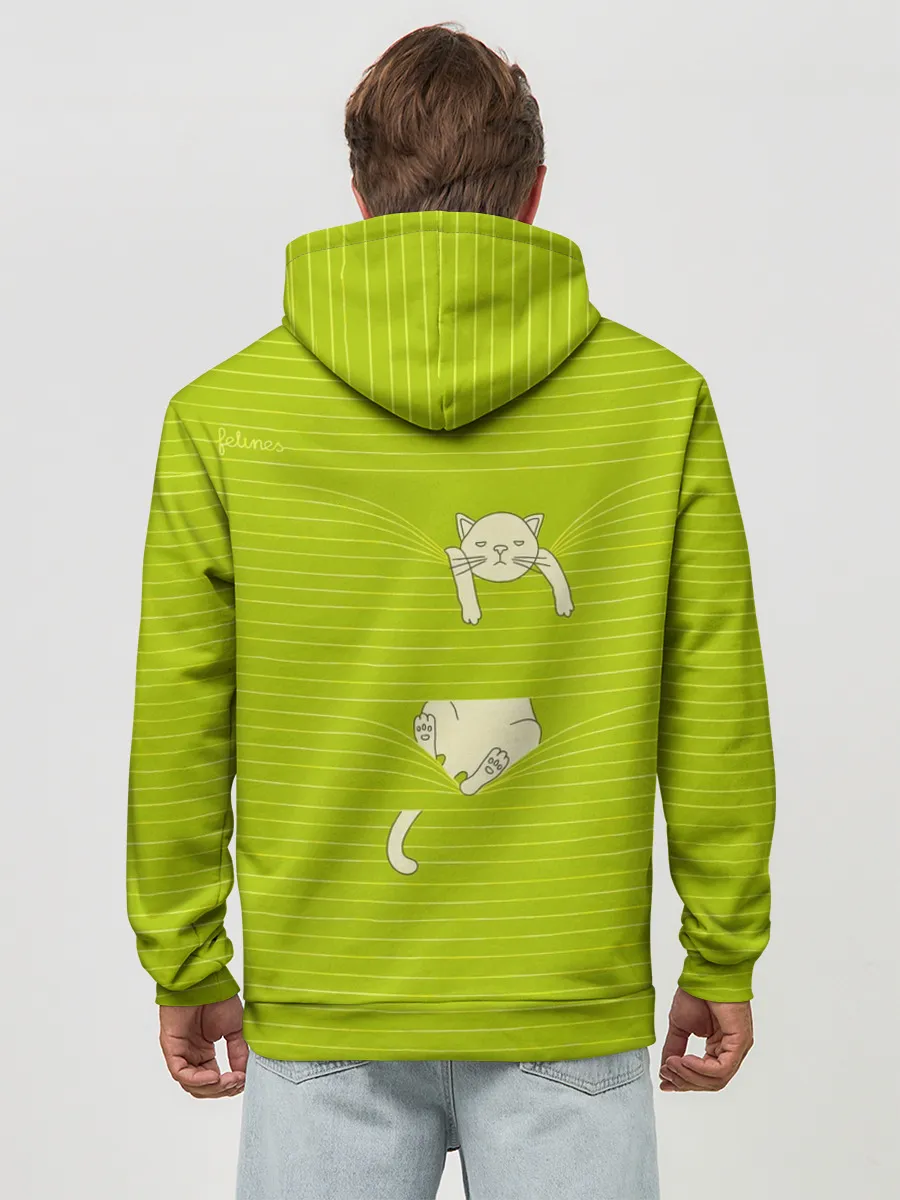 Худи мужской база хлопок / Котик запутался в нитках