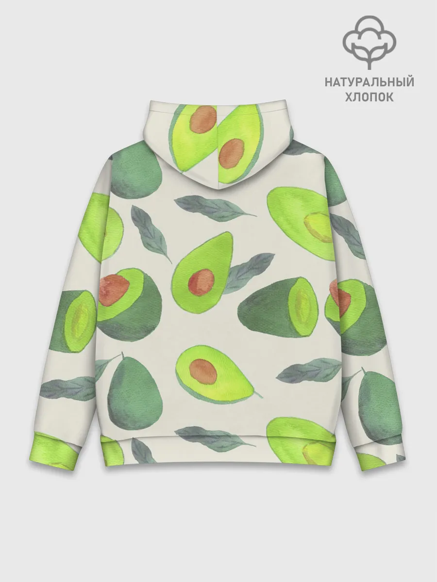 Худи мужской база хлопок / Авокадо - фруктовый паттерн