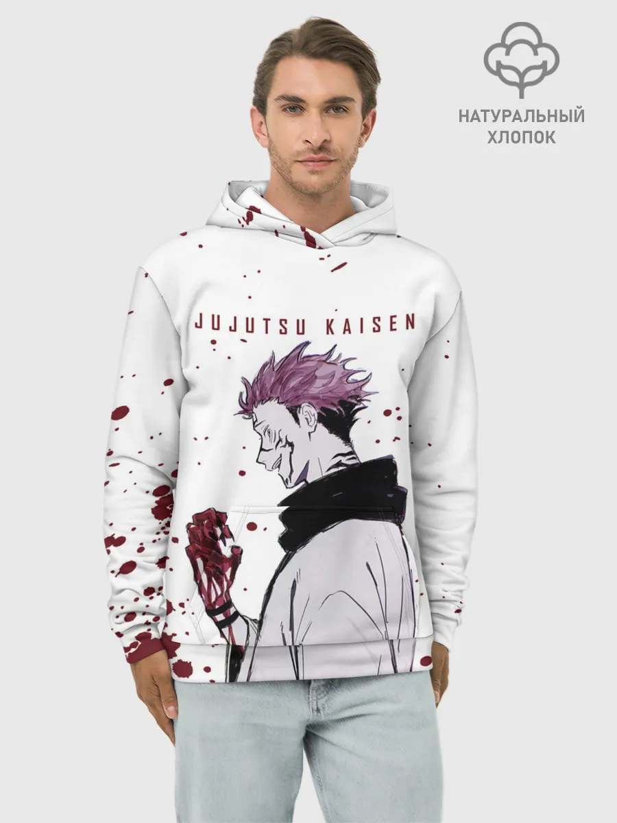 Худи мужской база хлопок / Ryomen Sukuna Jujutsu Kaisen