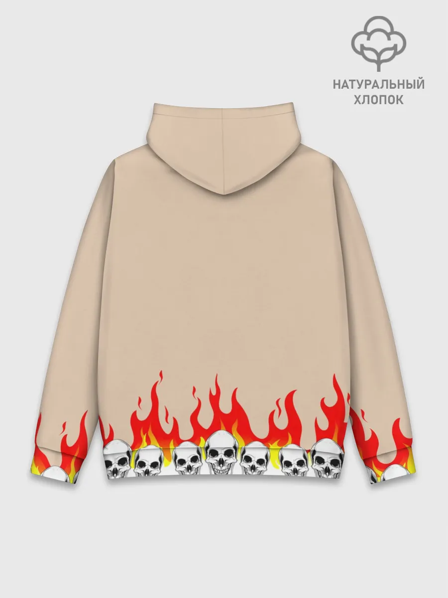 Худи мужской база хлопок / Черепа в Огне
