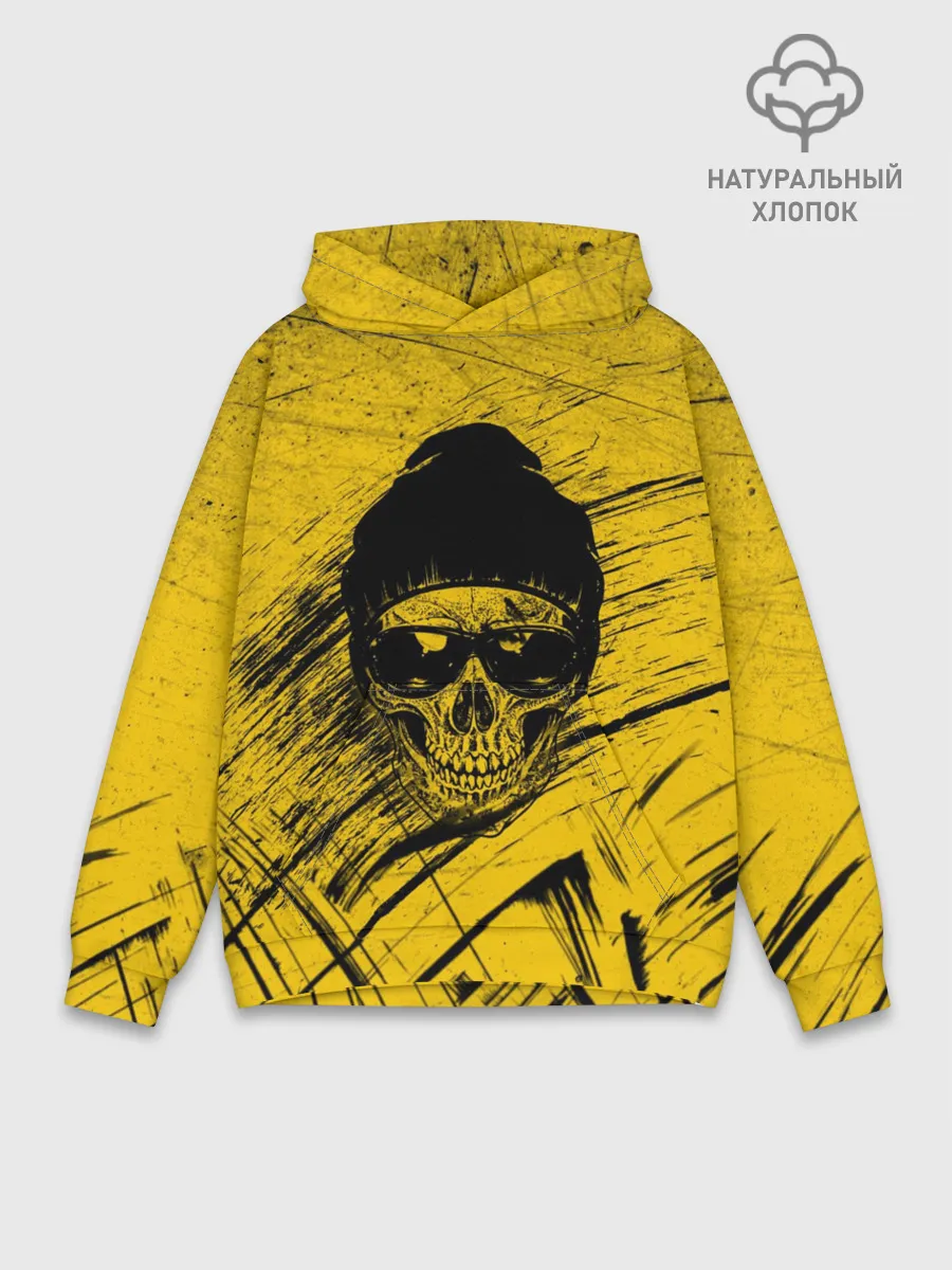 Худи мужской база хлопок / Череп Хипстер Гранж Брызги