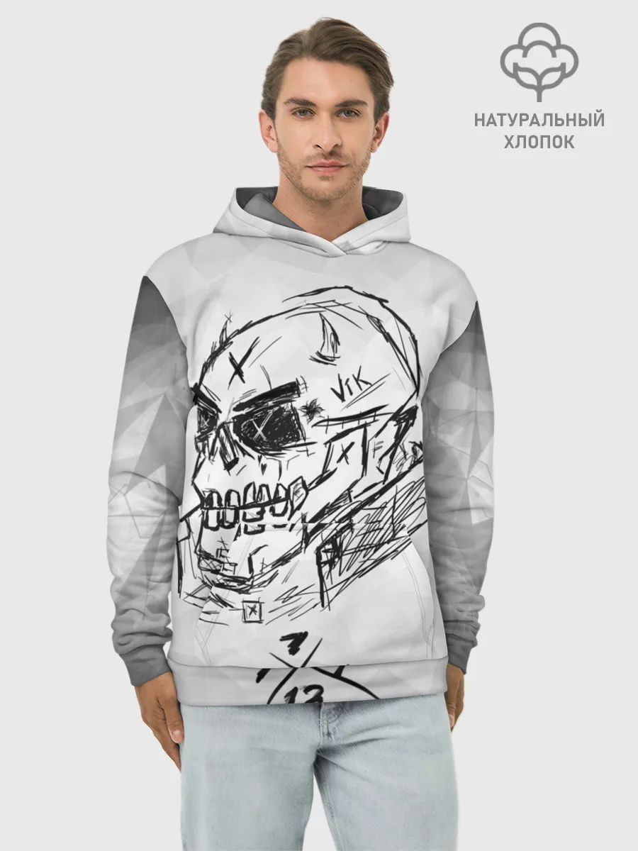 Худи мужской база хлопок / SKULL BY VIK CANEMIRA
