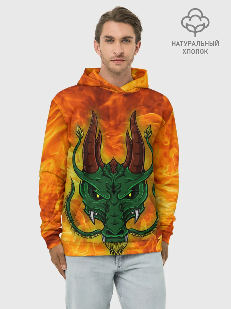 Худи мужской база хлопок / Японский дракон | Japanese Dragon