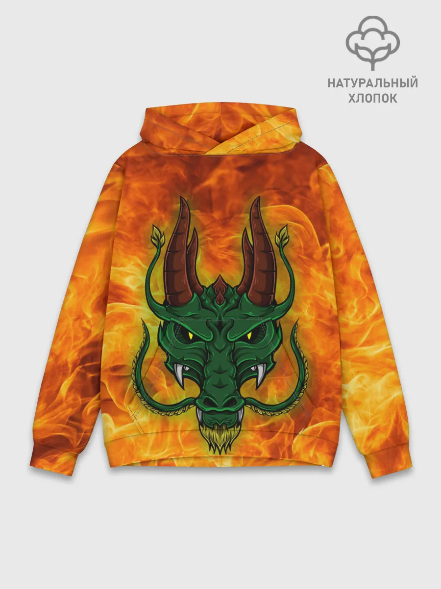 Худи мужской база хлопок / Японский дракон | Japanese Dragon