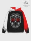 Худи мужской база хлопок / Red White Skull - Череп
